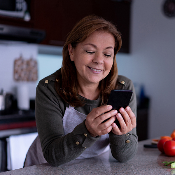 Woman using her phone.